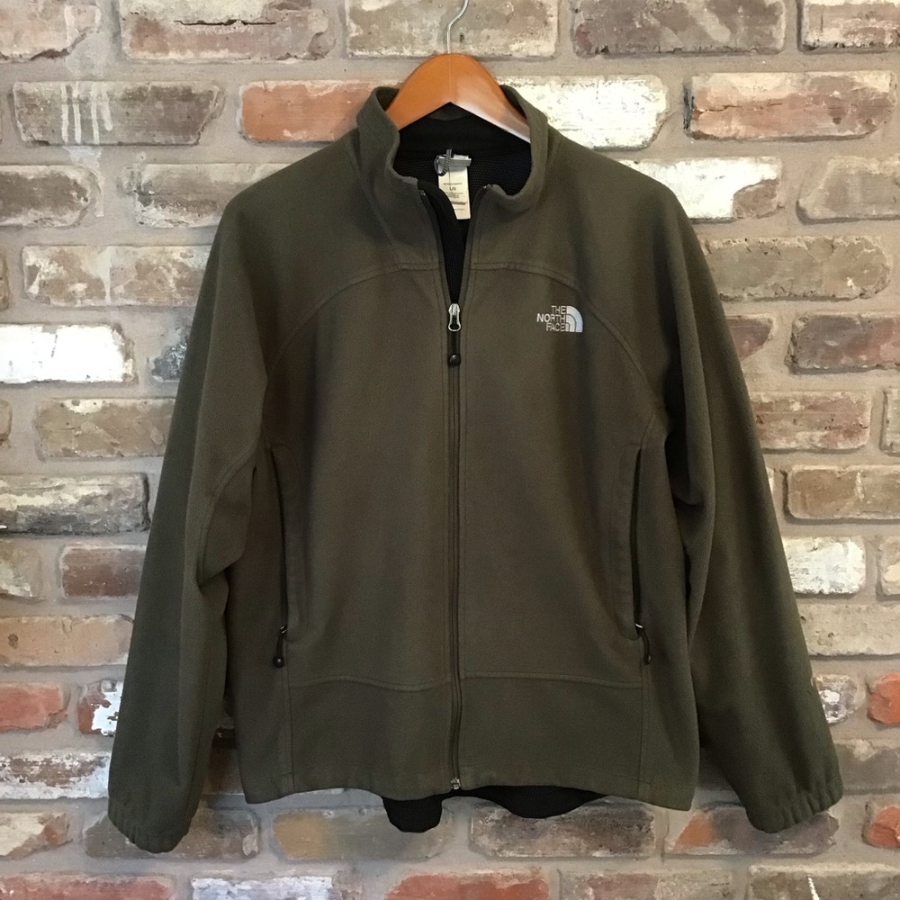 THE NORTH FACE Men’s WINDWALL Olive Green Fleece Full Zip Jacket L
